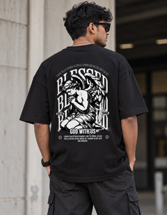 Blessed God With Us Oversized T-Shirt | Tee Prism
