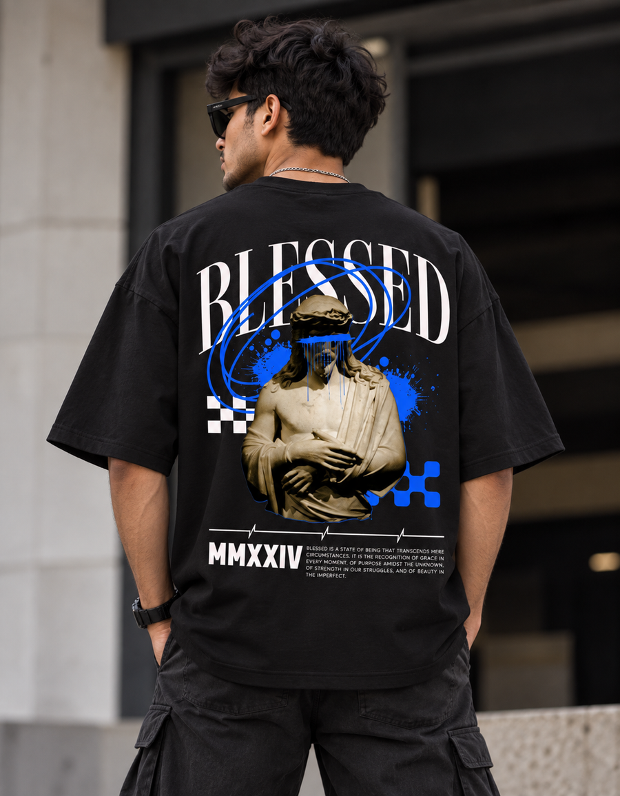 Blessed MMXXIV Statue Oversized T-Shirt | Tee Prism
