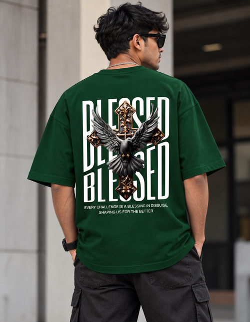 Blessed Cross Eagle Oversized T-Shirt | Tee Prism
