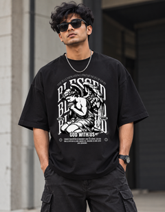Blessed Cross Eagle Oversized T-Shirt | Tee Prism