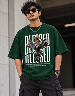 Blessed Cross Eagle Oversized T-Shirt | Tee Prism