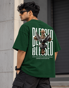 Blessed Cross Eagle Oversized T-Shirt | Tee Prism