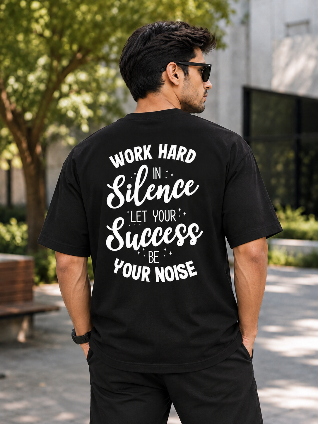 Work Hard in Silence Oversized T-Shirt | Tee Prism